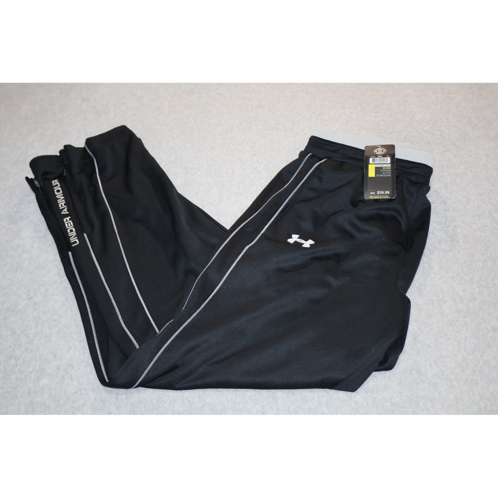 Under Armour Gym Pants Mens Medium Black Track Athletic Loose Fit Basketball NEW
